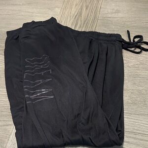 Rae Dunn  Black Jogger Pants with Elastic Waistband